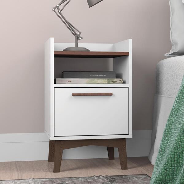 Mesa De Cabeceira Com Nicho 1 Gaveta Multimóveis Cr35047 Bran