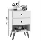 Mesa de Cabeceira com Nicho e Duas Gavetas Retrô Mesinha Late