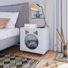 Mesa De Cabeceira Com Nicho Para Gatos Almofada Em Corino  Br