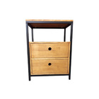 Mesa de Cabeceira com Nicho Vazado - Preto Eletrostático e Ma