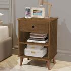 Mesa De Cabeceira Com Pés Palito Basoto Paris Castanho
