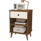 Mesa De Cabeceira Com Pés Palito Basoto Paris Castanho Off Wh