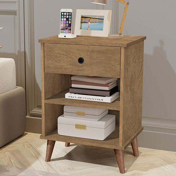 Mesa De Cabeceira Com Pés Palito Basoto Paris Freijó