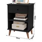 Mesa De Cabeceira Com Pés Palito Basoto Paris Preto