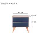 Mesa De Cabeceira Com Portas Bréscia Carvalho E Azul Marinho