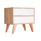 Mesa De Cabeceira Com Portas Bréscia Carvalho E Branco