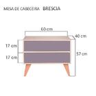 Mesa De Cabeceira Com Portas Bréscia Carvalho E Cinza Claro