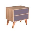 Mesa De Cabeceira Com Portas Bréscia Carvalho E Cinza Claro