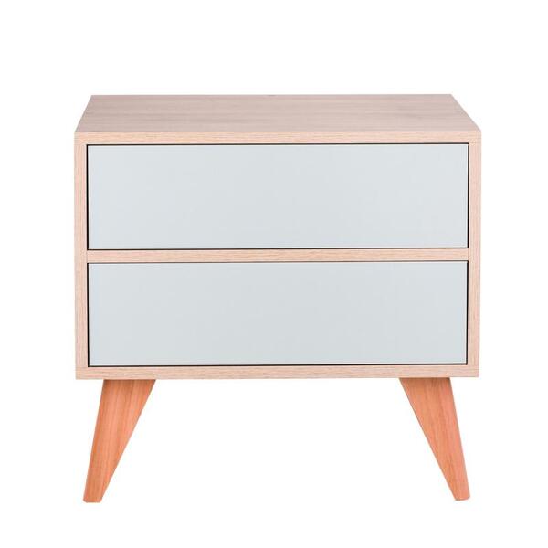 Mesa De Cabeceira Com Portas Bréscia Carvalho E Verde Menta