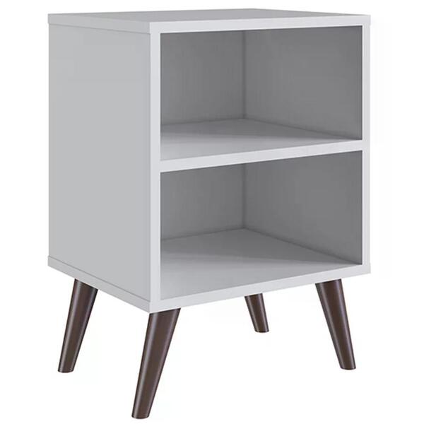 Mesa De Cabeceira Com Prateleira Cb200 Branco Completa Moveis