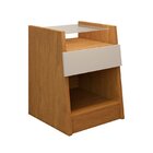 Mesa de Cabeceira com Prateleira em Vidro 1 Gaveta 2 Nicho Ca