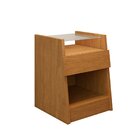 Mesa de Cabeceira com Prateleira em Vidro 1 Gaveta 2 Nicho Ca