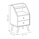 Mesa De Cabeceira Com Prateleira Florência Branco