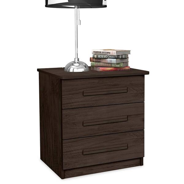 Mesa de Cabeceira Com Puxadores De Madeira E Design Moderno M