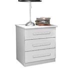 Mesa de Cabeceira Com Puxadores De Madeira E Design Moderno M