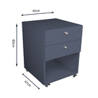 Mesa De Cabeceira Com Rodinha Quarto Com 2 Gavetas Azul Tam.