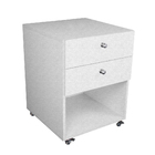 Mesa De Cabeceira Com Rodinha Quarto Com 2 Gavetas Branco Tam