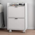 Mesa De Cabeceira Com Rodízios 2 Gavetas  Branco