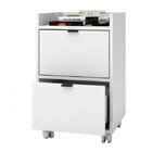 Mesa De Cabeceira Com Rodízios 2 Gavetas  Branco