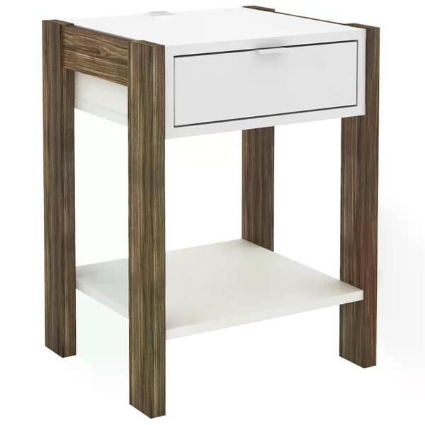 Mesa De Cabeceira Com Tomada 1 Gaveta Az1016 Tecno Mobili