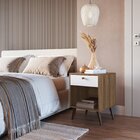 Mesa De Cabeceira Com Uma Gaveta 40cm Mel/branco