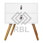 Mesa De Cabeceira Contemporânea 2 Gavetas Mdf Branco Pés Pali