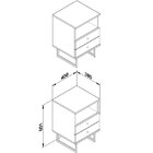 Mesa de Cabeceira Contemporâneo 3081 2 Gavetas - Movelbento -