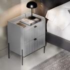 Mesa De Cabeceira Cor Cinza Moderna Moriah 45cm Cama Casal Ci
