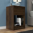 Mesa De Cabeceira Cor Madeira Retro Com Gaveta E Nicho