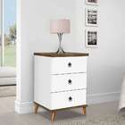 Mesa De Cabeceira Creta 3 Gv Retrô Branca Amêndoa