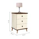 Mesa De Cabeceira Creta 3 Gv Retrô Pérola E Freijó