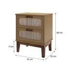 Mesa De Cabeceira Criado 2 Gavetas Pés De Madeira