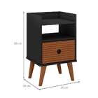 Mesa De Cabeceira Cristina 1 Gv Preta E Elmo