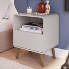 Mesa De Cabeceira Curve 1 Gaveta Bege Dunas - Completa Indust