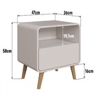 Mesa De Cabeceira Curve 1 Gaveta Bege Dunas - Completa Indust