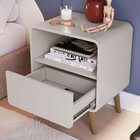 Mesa De Cabeceira Curve 1 Gaveta Bege Dunas - Completa Indust