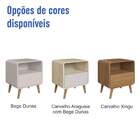 Mesa De Cabeceira Curve 1 Gaveta Carvalho Araguaia/bege Dunas