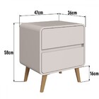 Mesa De Cabeceira Curve 2 Gavetas Bege Dunas - Completa Indus