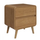 Mesa De Cabeceira Curve 2 Gavetas Carvalho Xingu - Completa I