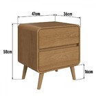 Mesa De Cabeceira Curve 2 Gavetas Carvalho Xingu - Completa I