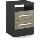 Mesa de Cabeceira D102 2 Gavetas - Rodial - Teka / Preto