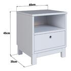 Mesa De Cabeceira De Madeira Maciça Com 1 Gaveta 40cm Multimó