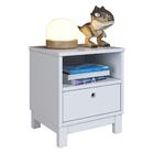 Mesa De Cabeceira De Madeira Maciça Com 1 Gaveta 40cm Multimó