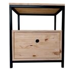 Mesa De Cabeceira De Pinus Com 1 Gaveta - Tonalidade Marítimo
