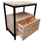 Mesa De Cabeceira De Pinus Com 1 Gaveta - Tonalidade Marítimo