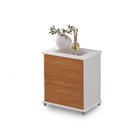 Mesa De Cabeceira Decor 4 Gavetas Br/nature Com Rodizio