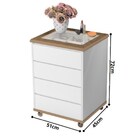 Mesa De Cabeceira Decor Com 4 Gavetas Branca Com Amêndoa Pote