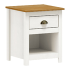 Mesa De Cabeceira Decorativa Alina Madeira 1 Gaveta Branca/ca