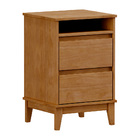 Mesa De Cabeceira Decorativa Every Madeira 2 Gavetas Freijó G