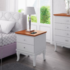 Mesa De Cabeceira Decorativa Totti Com 2 Gavetas Branco/imbuí